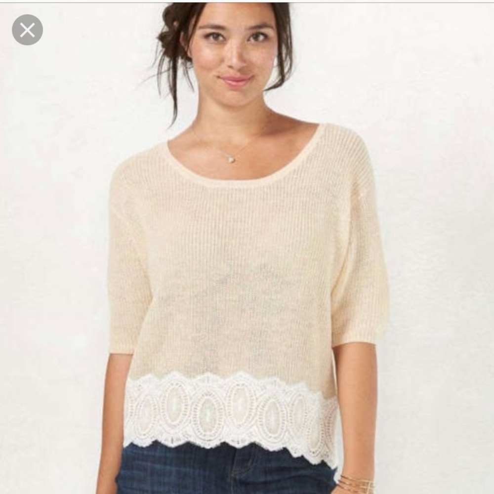 EUC LC Cropped Short Sleeve Sweater